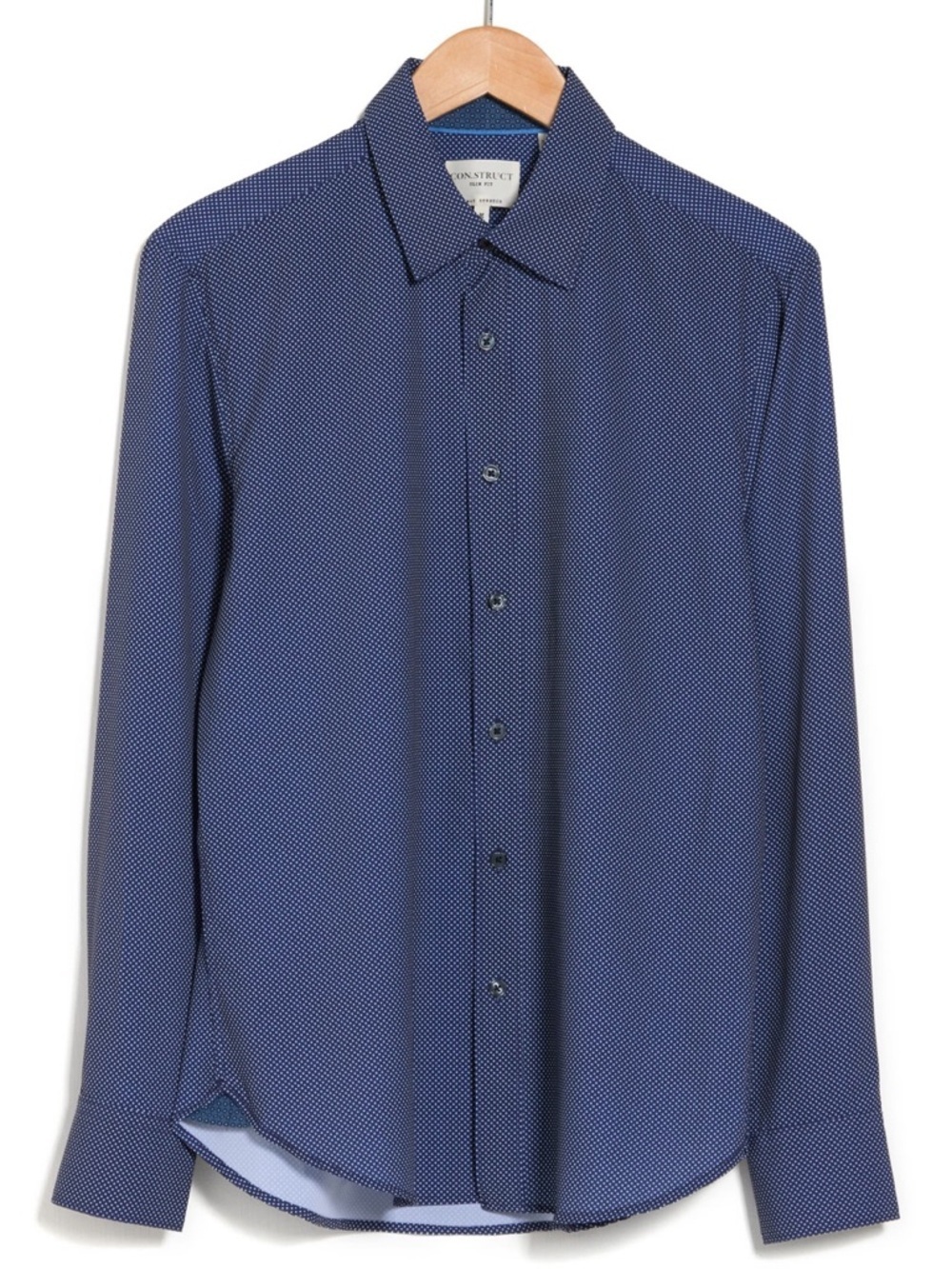 CON.STRUCT Men’s Mdm Slim Fit Microdot 4-Way Stretch Performance Button-Up Shirt - Picture 5 of 17